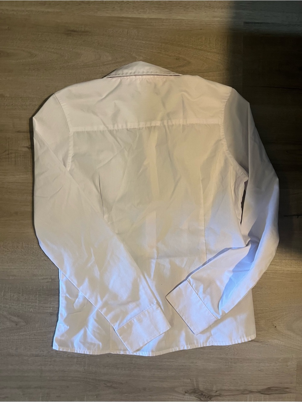 Girls White Button-Down Shirt with Subtle Pink Trim- Size 14-16 - Picture 6 of 6